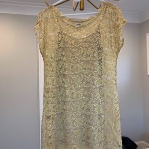 Gold patterned mini dress